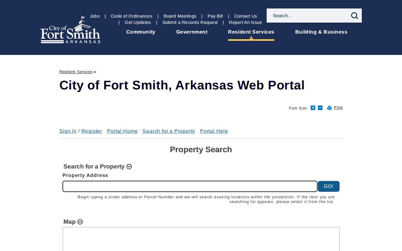 Fort Smith people directories CityView property locator search field