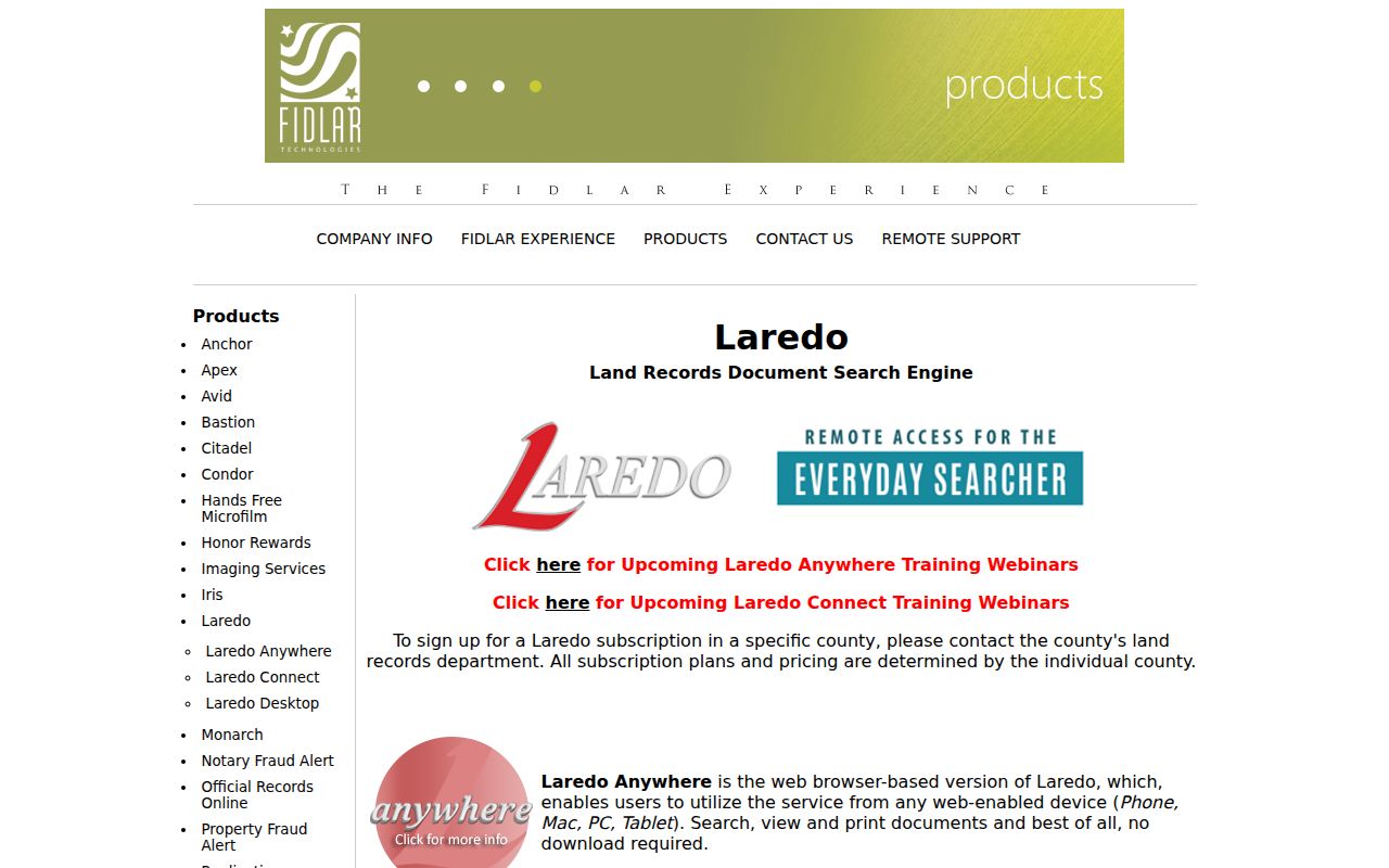 Fort Smith public records Fidlar Laredo land records